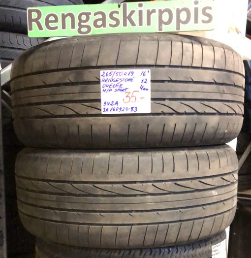 265/50R19 Bridgestone Dueler H/P Sport kesä 4mm / 9V2A