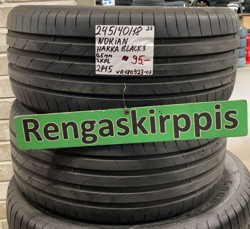 245/40R18 Nokian Hakka Black 3 kesä 6,5mm / 2P15