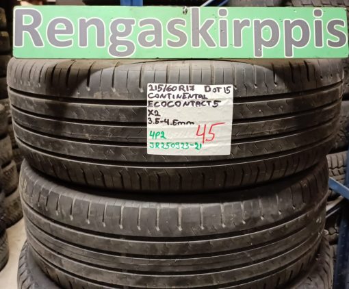 215/60R17 Continental EcoContact 5 kesä 3,5-4,5mm / 4P2