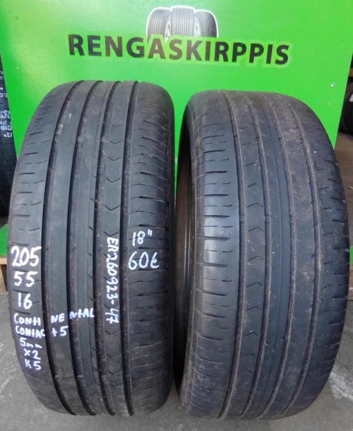 205/55R16 Continental Contact 5 kesä 5mm / K5