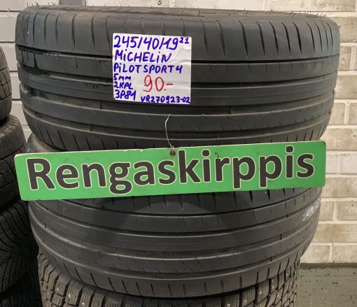 245/40R19 Michelin Pilot Sport 4 kesä 5mm / 3P81