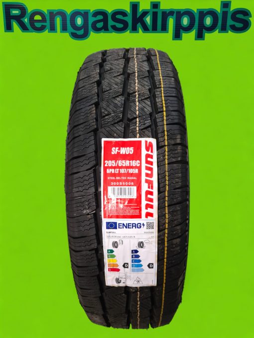 205/65R16C Sunfull SF-W05 107/105R D,D 73dB/kitka