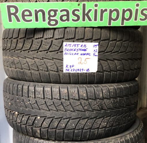 215/55R16 Bridgestone Blizzak Nordic kitka 5mm / K3P