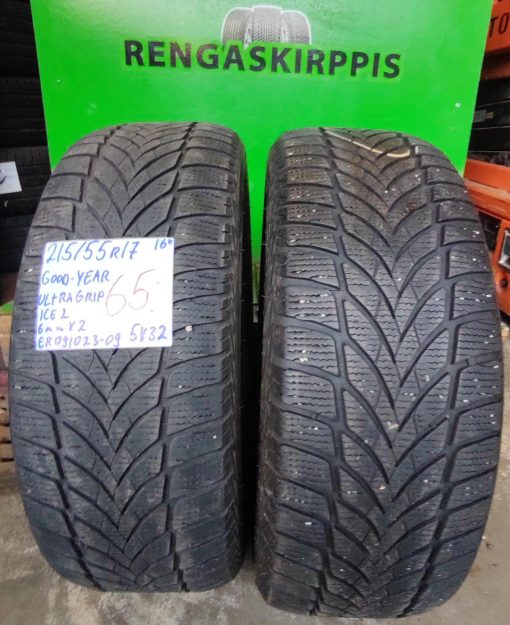 215/55R17 GoodYear UltraGrip Ice 2 kitka 6mm / 5V32