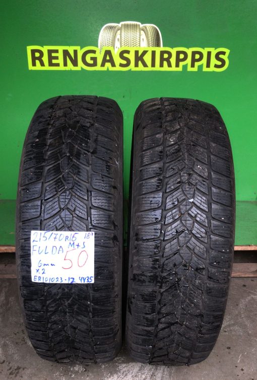 215/70R16 Fulda M+S kesäkäyttöön 6mm / 4V35