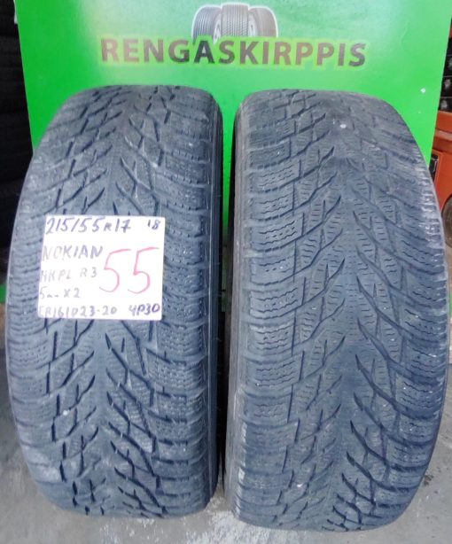 215/55R17 Nokian HKPL R3 kitka 5mm / K9