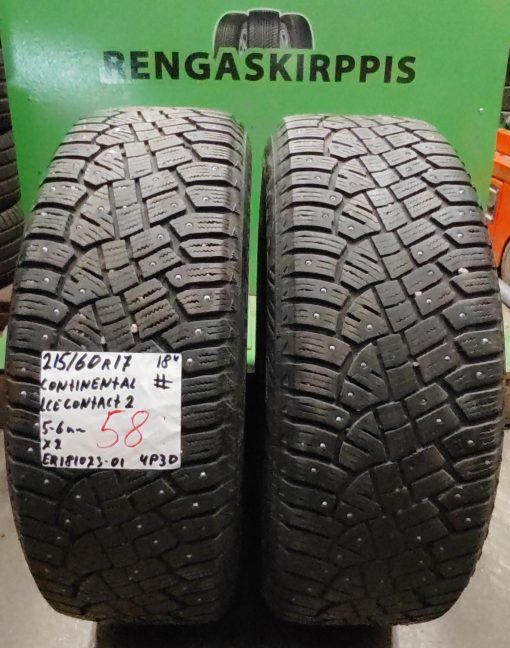 215/60R17 Continental IceContact 2 nasta 5-6mm # / 4P30