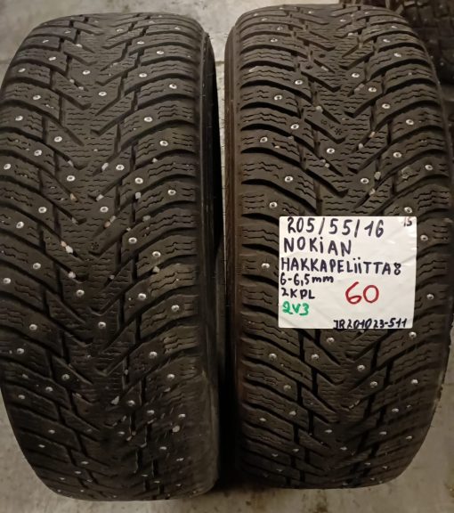 205/55R16 Nokian HKPL 8 nasta 6-6,5mm / 2V3