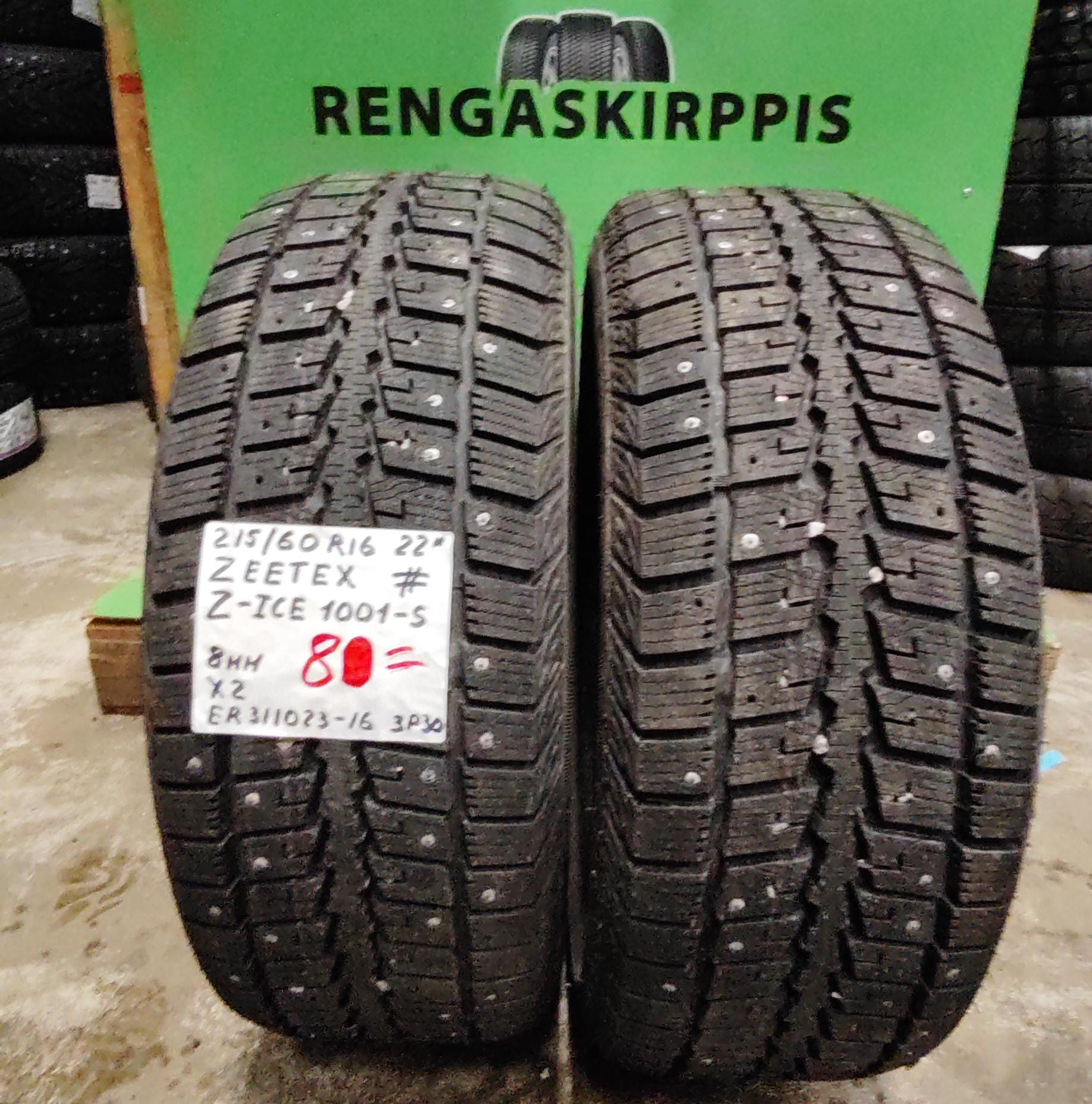 215/60R16 Zeetex Z-Ice 1001S nasta 8mm # / 3P30