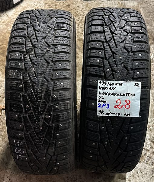 195/60R15 Nokian HKPL nasta 7mm / 2P3