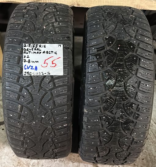 215/55R16 General Altimax Arctic nasta 7-8mm / 6V2A