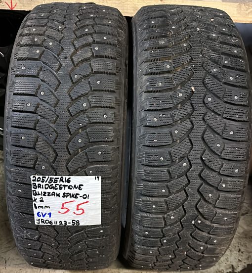 205/55R16 Bridgestone Blizzak Spike-01 nasta 8mm / 6V1