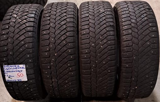 205/60R16 Continental ContiIceContact nasta 6,5-8mm / 9V2