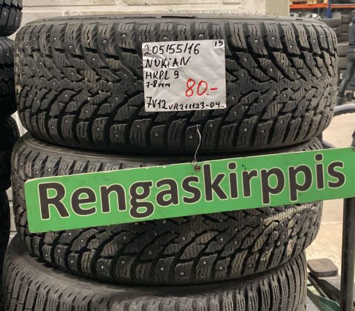 205/55R16 Nokian HKPL 9 nasta 7-8mm / 7V12