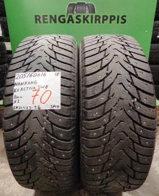 205/60R16 Nankang Ice Activa SW8 nasta 8mm / 3P10