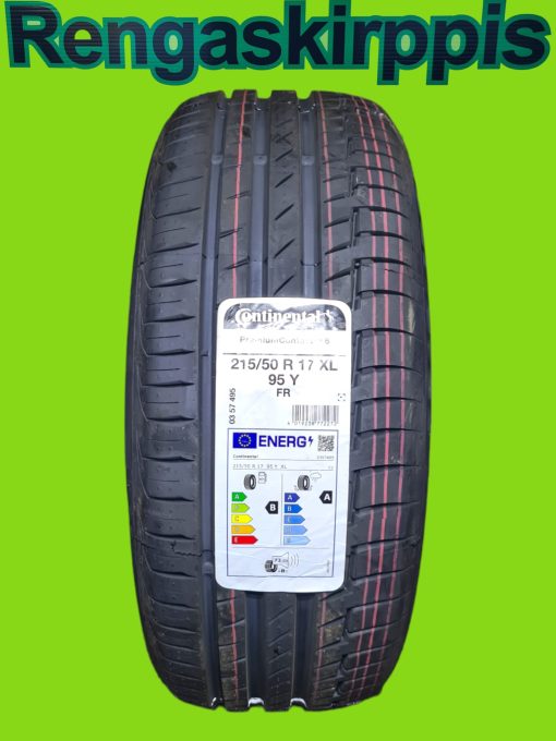 215/50R17 Continental PremiumContact 6 95Y XL B A 72dB / kesä