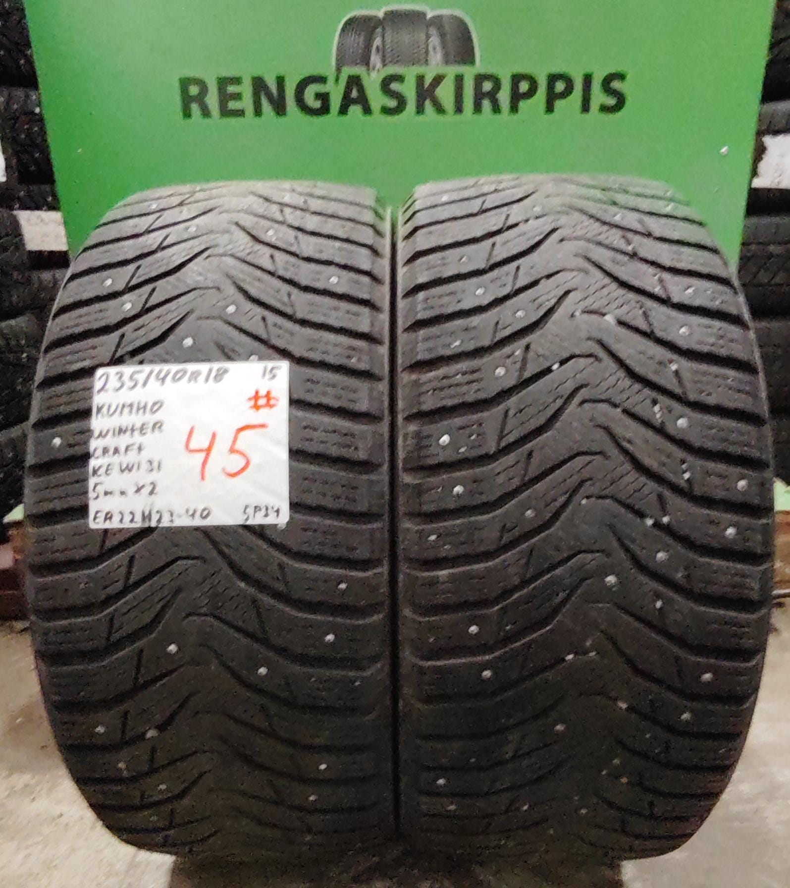 235/40R18 Kumho WinterCraft Ice Wi31 nasta 5mm # / 5P34