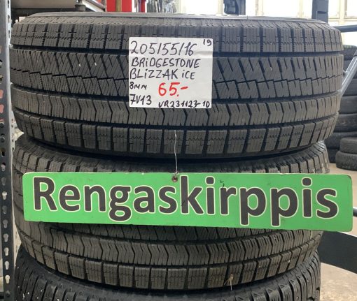 205/55R16 Bridgestone Blizzak Ice kitka 8mm / 7V13