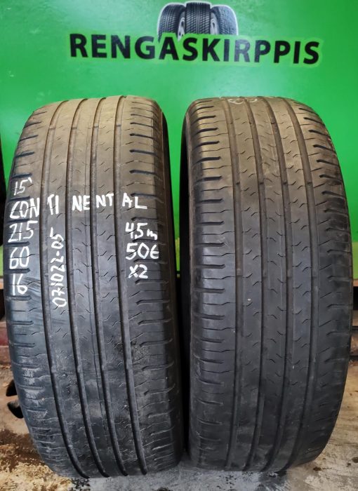 215/60R16 Continental kesä 4,5mm / 4V25