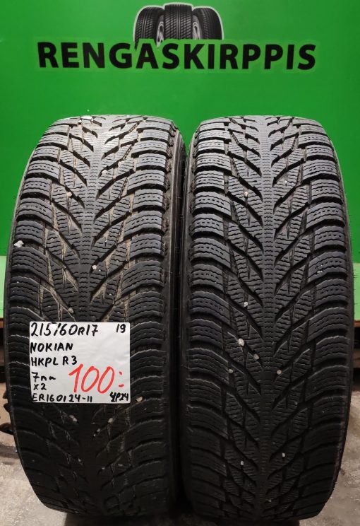 215/60R17 Nokian HKPL R3 kitka 7mm / 4P24