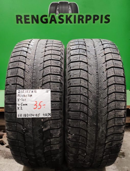 215/55R16 Michelin X-Ice kitka 4-5mm / 4V34