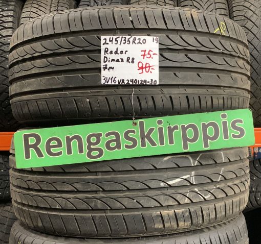 245/35R20 Radar Dimax R8 kesä 7mm / 3V16