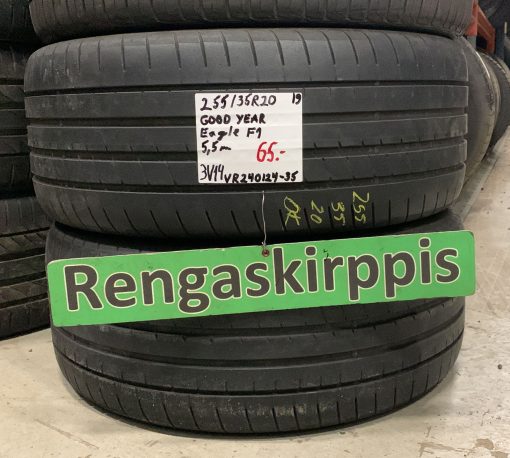 255/35R20 GoodYear Eagle F1 kesä 5,5mm / 3V15