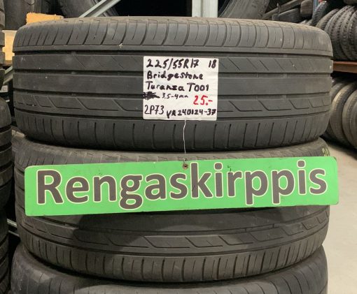 225/55R17 Bridgestone Turanza T001 kesä 3,5-4mm / 2P73