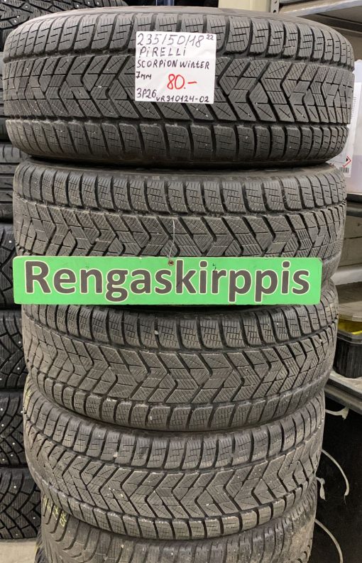 235/50R18 Pirelli Scorpion Winter kesä 7mm / 3P66