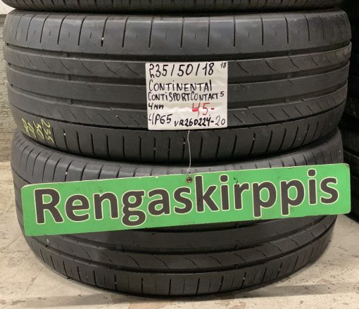 235/50R18 Continental ContiSportContact 5 kesä 4mm / 4P65