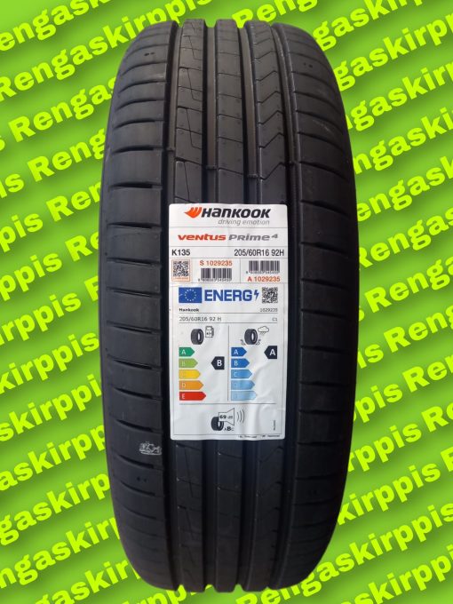 205/60R16 Hankook Ventus Prime4 K135 92H B,A 69dB/ kesä