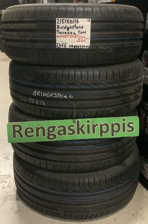 215/50R17 Bridgestone Turanza T001 kesä ajamattomat / 2V16