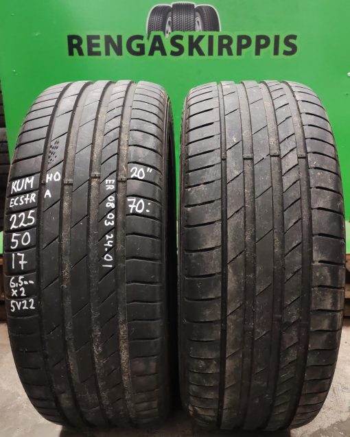 225/50R17 Kumho Ecsta kesä 6,5mm / 5V22