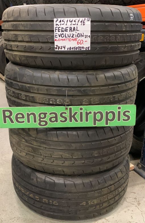 215/45R16 Federal Evoluzion ST1 kesä ajamattomat / 7V74