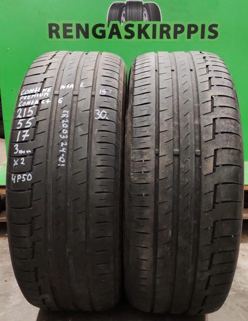 215/55R17 Continental PremiumContact 6 kesä 3mm / 4P50