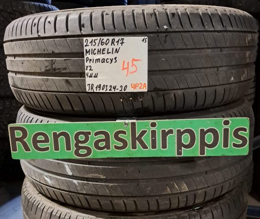 215/60R17 Michelin Primacy 3 kesä 4mm / 4P2A