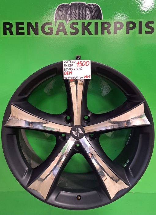 22" 5x130 ET45 K71,6 22"x10 Oem Ajamattomat / VB5