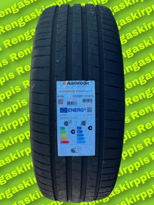 225/55R17 Hankook Ventus Prime4 K135 101W XL B, A 69dB/ kesä