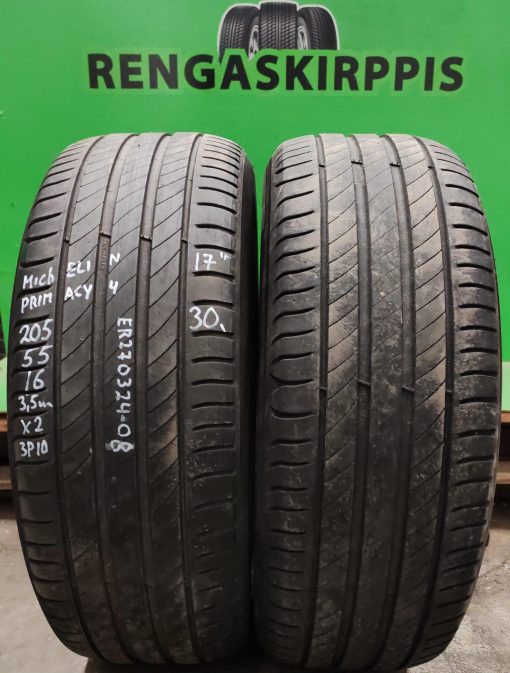 205/55R16 Michelin Primacy 4 kesä 3,5mm / 3P10