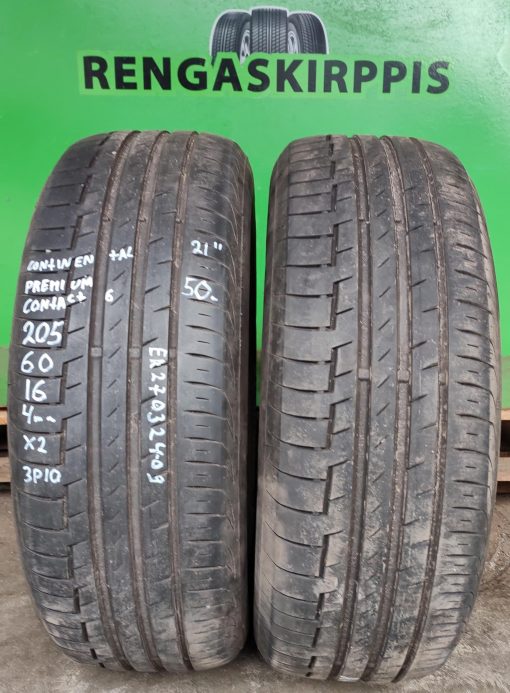 205/60R16 Continental PremiumContact 6 kesä 4mm / 3P10
