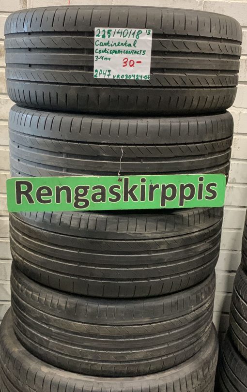 225/40R18 Continental ContiSportContact 5 kesä 3-4mm / 2P47