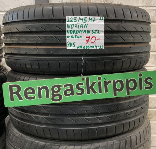 225/45R17 Nokian Nordman SZ2 kesä 6-6,5mm / 3V5