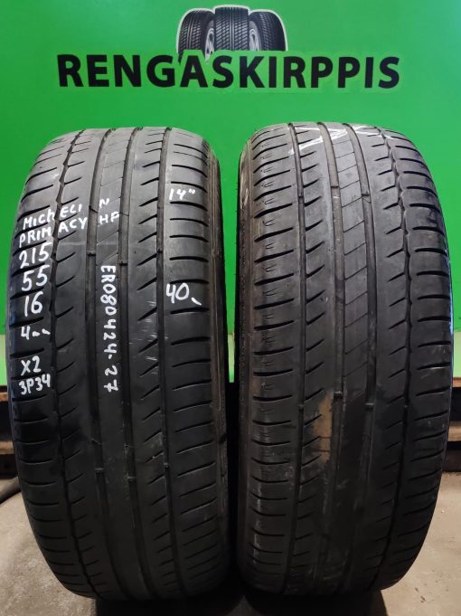 215/55R16 Michelin Primacy HP kesä 4mm / 3P34