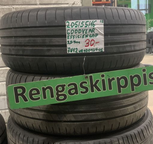 205/55R16 GoodYear EfficientGrip kesä 3,5-4mm / 7V12