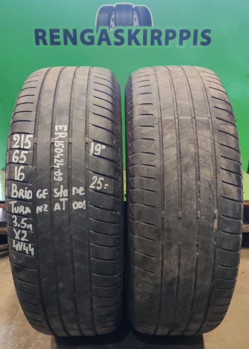 215/65R16 Bridgestone Turanza T001 kesä 3,5mm / 4V44