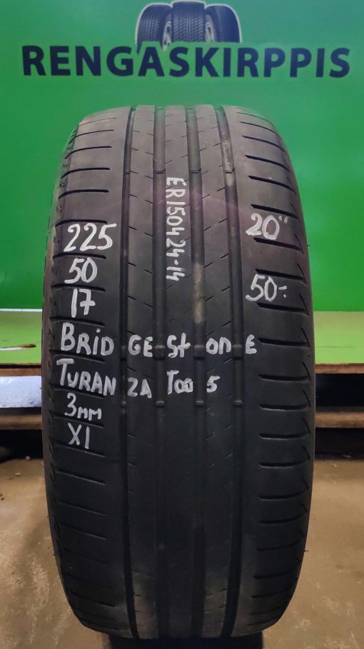 225/50R17 Bridgestone Turanza T005 kesä 3mm / 6-9
