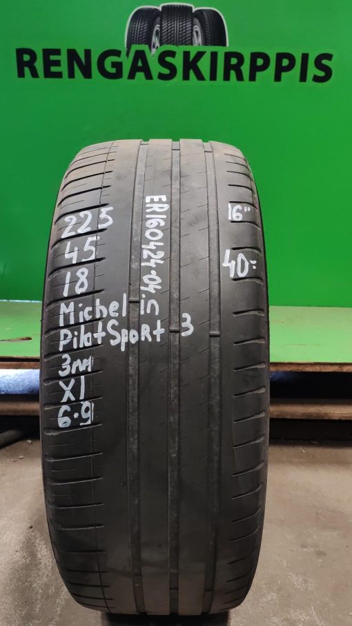 225/45R18 Michelin Pilot Sport 3 kesä 3mm / 6-9