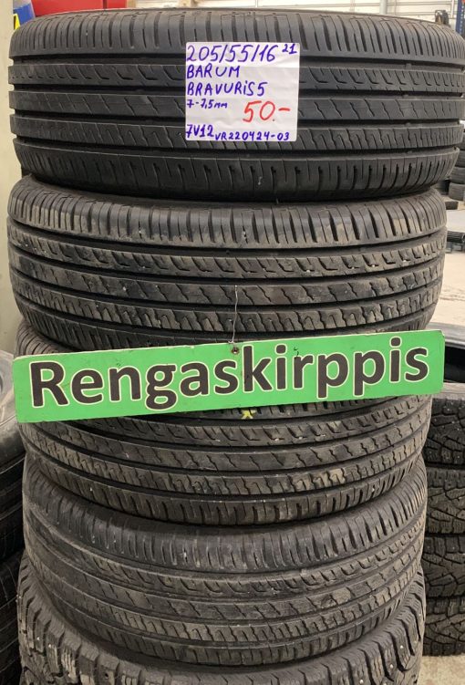 205/55R16 Barum Bravuris 5 kesä 7-7,5mm / 7V12