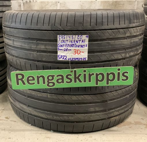 275/45R20 Continental ContiSportContact 5 kesä 2,8-3mm / 5P72