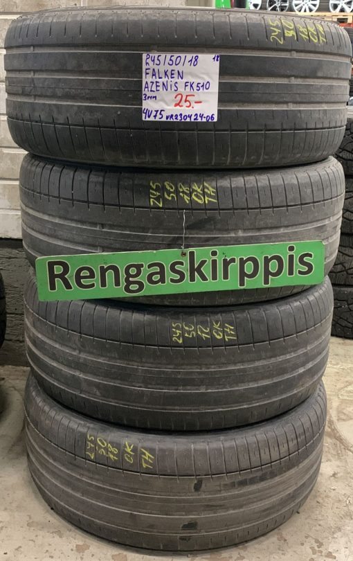 245/50R18 Falken Azenis FK510 kesä 3mm / 4V75
